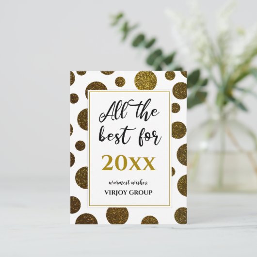 新年の最高の全ての写真金ゴールド ポストカード (スタンド正面)