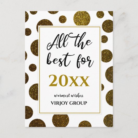 新年の最高の全ての写真金ゴールド ポストカード (正面)
