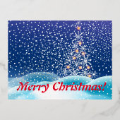 新年の木，クリスマス祝い 箔シーズンポストカード (正面)
