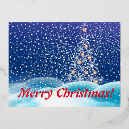 新年の木，クリスマス祝い 箔シーズンポストカード