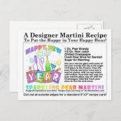 新年の梨マルティきらめくニレシピはがき シーズンポストカード (正面/裏面)