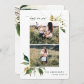 新年の植物写真2つ家族 シーズンカード (正面/裏面)