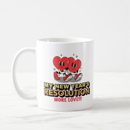 新年の決意と愛 コーヒーマグカップ (左)