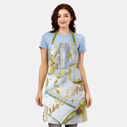 新年の決議の収集 エプロン (着用した状態)