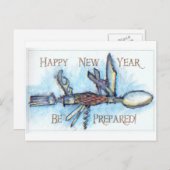 新年の準備をする シーズンポストカード (正面/裏面)