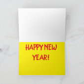 新年の漫画のジョークを楽しみに シーズンカード (内部)