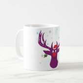 新年の漫画クラシックの白いマグカップ コーヒーマグカップ (正面左)