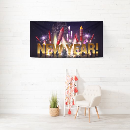 新年の爆竹 横断幕 (インサイチュ)