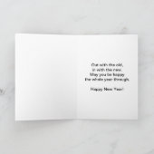 新年の犬と花火のグリーティングカード シーズンカード (内部)