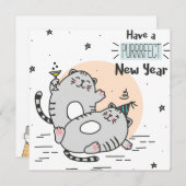新年の猫たち シーズンカード (正面/裏面)