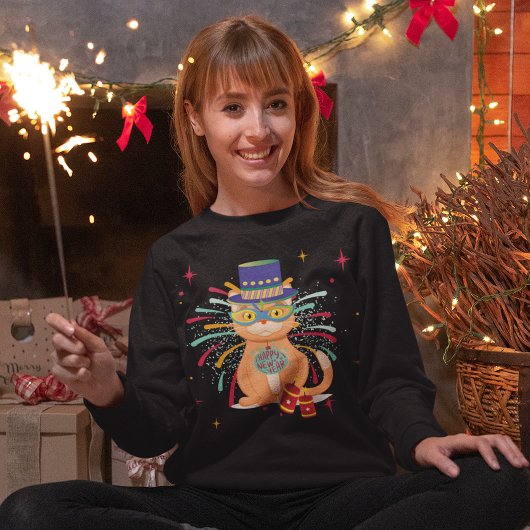 新年の猫 スウェットシャツ