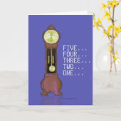 新年の眠る/目覚める祖父の時計 カード (黄色い花)