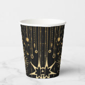 新年の祈りが黒星と金ゴールド 紙コップ (右)