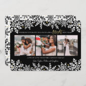 新年の祝日 |雪片 | 3枚のフォトカード シーズンカード (正面/裏面)