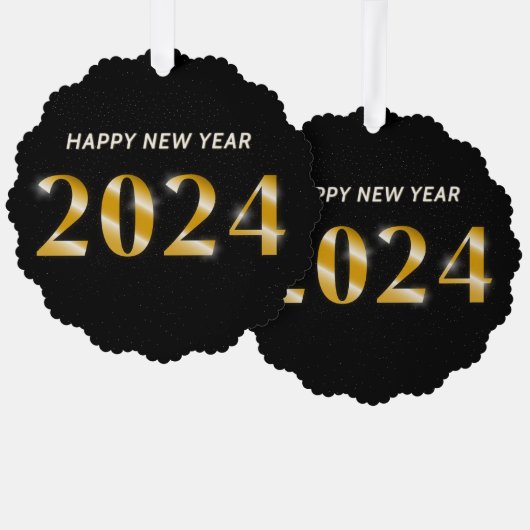 新年の紙オーナメントカード オーナメントカード (正面/裏面)