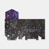 新年の紫と黒のグリッターパターンの好意ボックス フェイバーボックス (折り畳みなし)