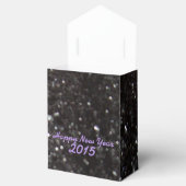 新年の紫と黒のグリッターパターンの好意ボックス フェイバーボックス (オープン)