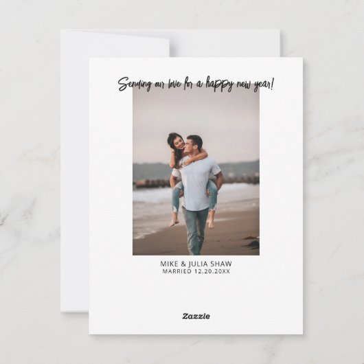 新年の結婚発表写真 シーズンカード (裏面)