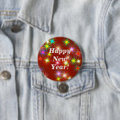 新年の花火が赤く輝く 缶バッジ (インサイチュ)