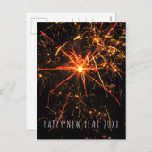 新年の花火の写真 シーズンポストカード (正面/裏面)