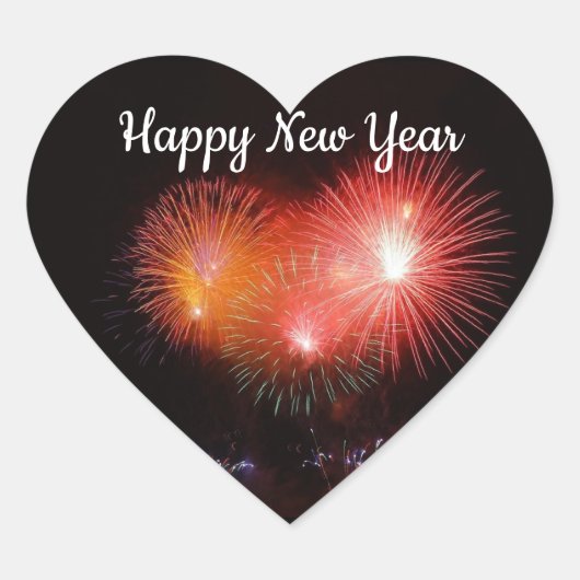 新年の花火シール ハートシール (正面)