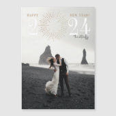 新年の花火バーストホリデーエレガントマグネット マグネット招待状 (正面)