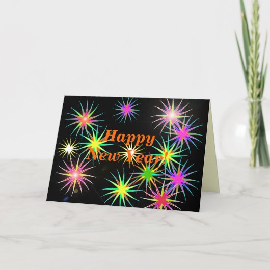 新年の花火大会がブラックで シーズンカード (正面)