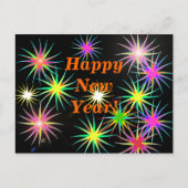 新年の花火大会がブラックで シーズンポストカード (正面)