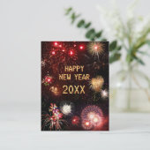 新年の花火大会（カスタマイズ可能） ポストカード (スタンド正面)