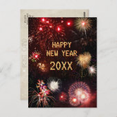 新年の花火大会（カスタマイズ可能） ポストカード (正面/裏面)