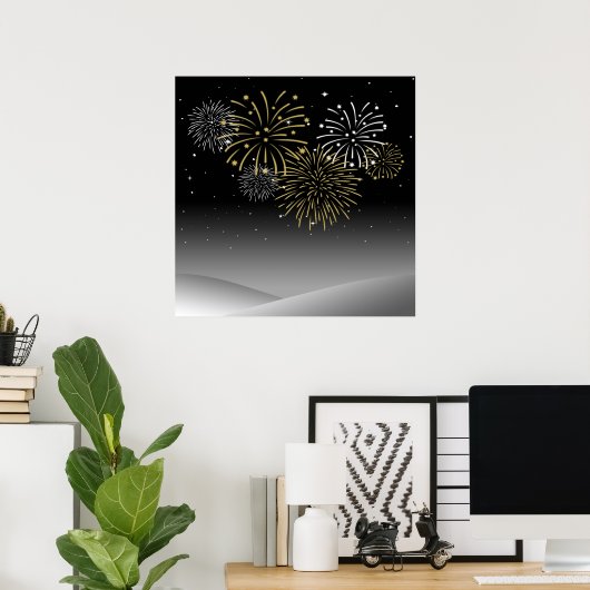 新年の花火 ポスター (ホームオフィス)