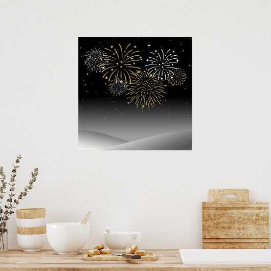 新年の花火 ポスター (キッチン)