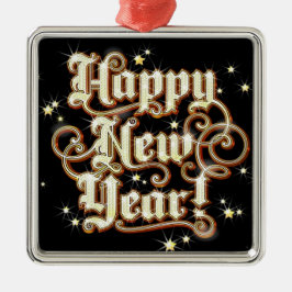 新年の華やかさ メタルオーナメント
