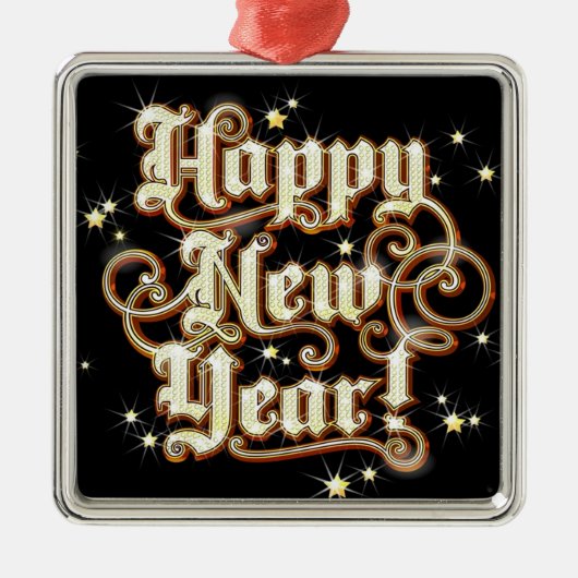 新年の華やかさ メタルオーナメント (正面)
