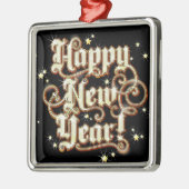 新年の華やかさ メタルオーナメント (左)