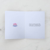 新年の蓮の花 穏やかな青 シーズンカード (内部)