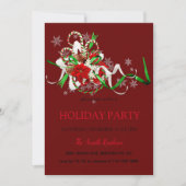 新年の装飾ロリポップ・アートの、クリスマススターInvite 招待状 (正面)