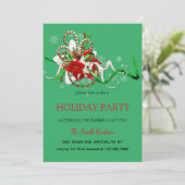 新年の装飾ロリポップ・アートの、クリスマススターInvite 招待状 (スタンド正面)