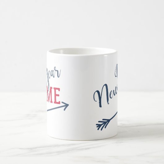 新年の解決策のおもしろいタイポグラフィのアラーム コーヒーマグカップ (中央)