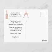 新年の解決策のアップグレードやる気を起こさせる ポストカード (裏面)