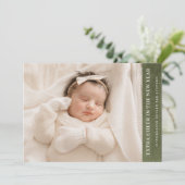 新年の誕生発表とグリーンリネンアクセント シーズンカード (スタンド正面)