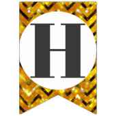 新年の金ゴールドエレガントの山型お祝い バンティングフラッグ (第2の旗)