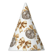 新年の金ゴールドボウ&ディスコボールパーティー帽子 パーティーハット (右)