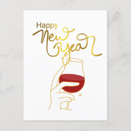 新年の金ゴールド ポストカード