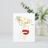 新年の金ゴールド ポストカード (スタンド正面)