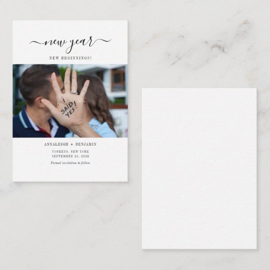 新年の開始写真の日付を保存 ノートカード (正面/裏面)