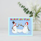 新年の雪だるま シーズンポストカード (スタンド正面)