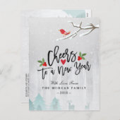 新年の雪の不思議の国へのメリークリスマスの応援 シーズンポストカード (正面/裏面)