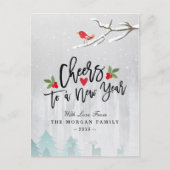 新年の雪の不思議の国へのメリークリスマスの応援 シーズンポストカード (正面)