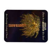 新年の願いとクリスマスパームの木をライトアップ マグネット (横)